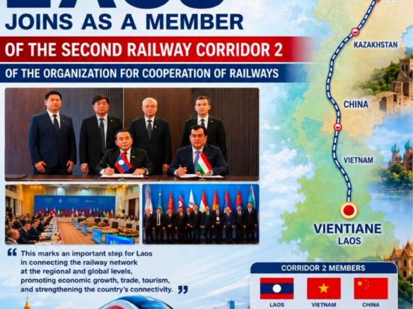 Laos joins OSJD Rail Corridor 2 - Organisation for Cooperation of Railways membership signing ceremony