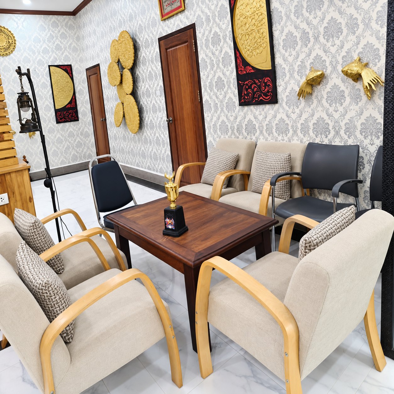 Reception area of the villa for rent in That Luang Lake, Vientiane
