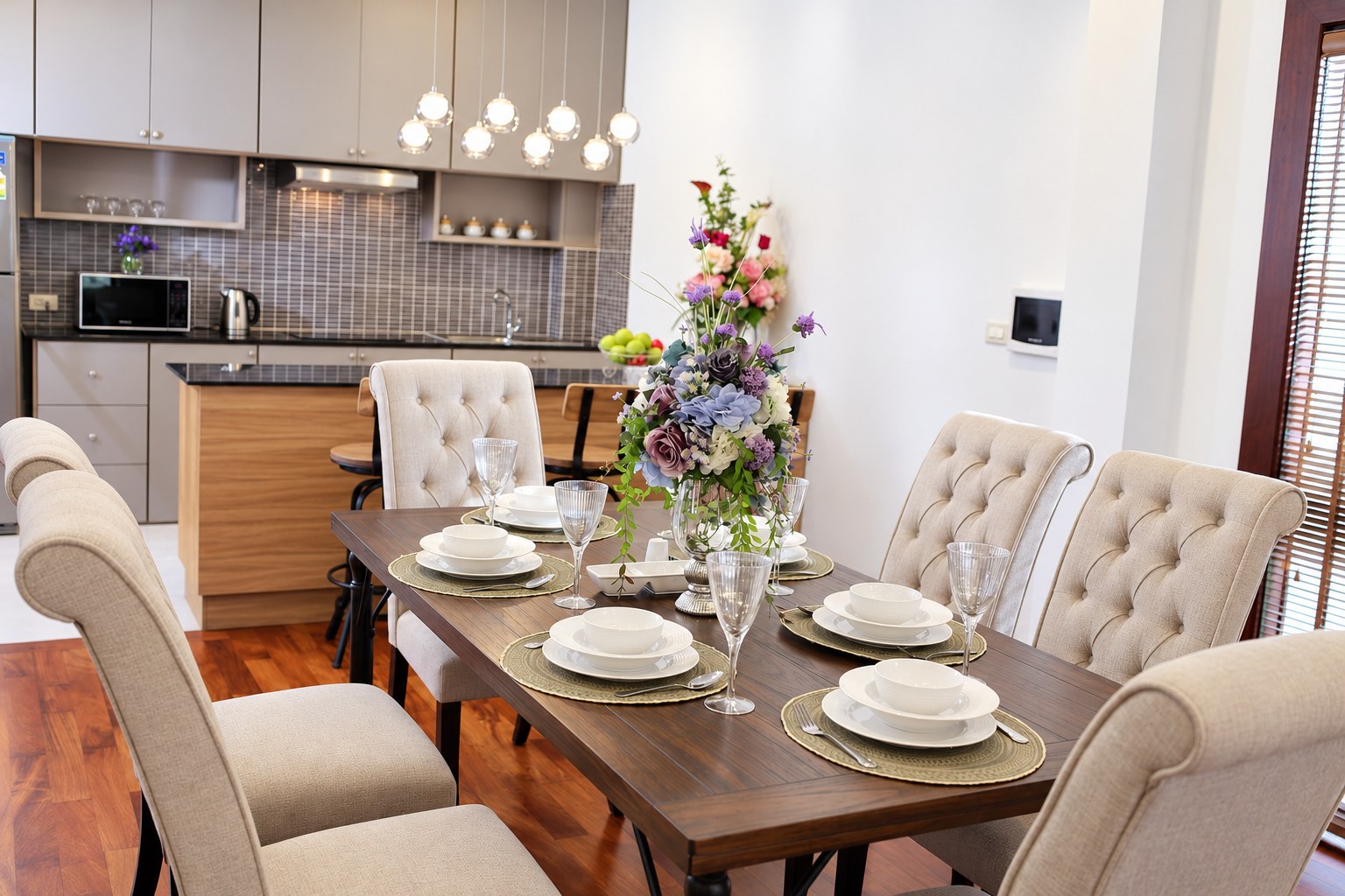 Dining room of 2-bedroom apartment for rent in Sisattanak, Vientiane