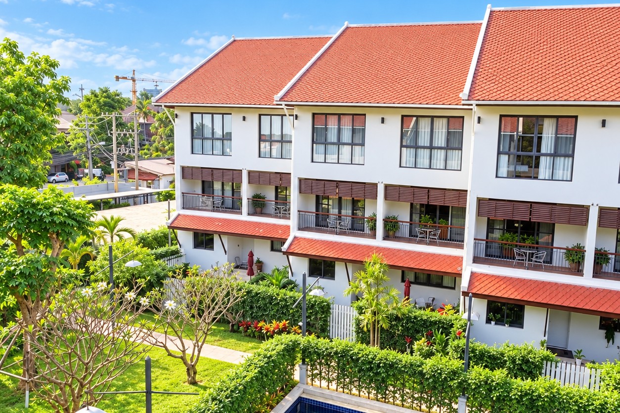 Residence exterior and pool – Sisattanak expat area Vientiane