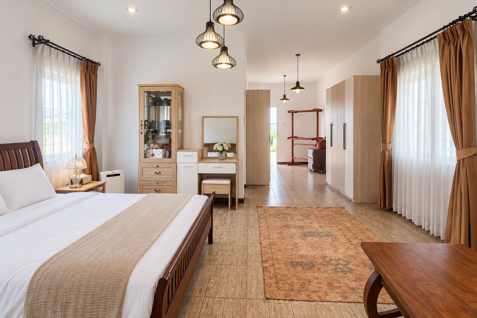 Master bedroom with dressing area – near Khamsavath railway station, Vientiane