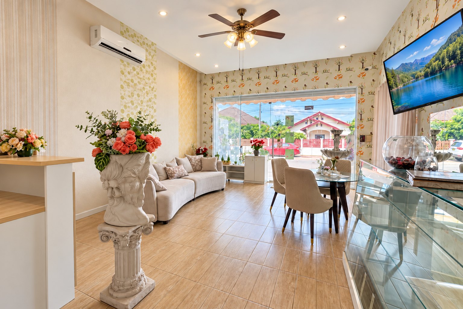 Shop and showroom space facing the street – near Khamsavath railway station, Vientiane