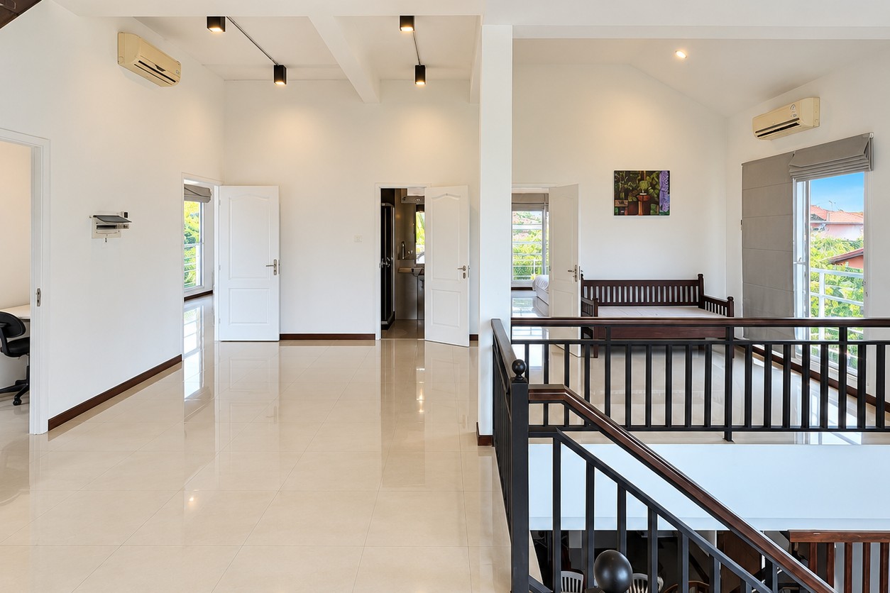 Upstairs landing and bedrooms – new 4-bedroom villa near ITECC Mall, Vientiane
